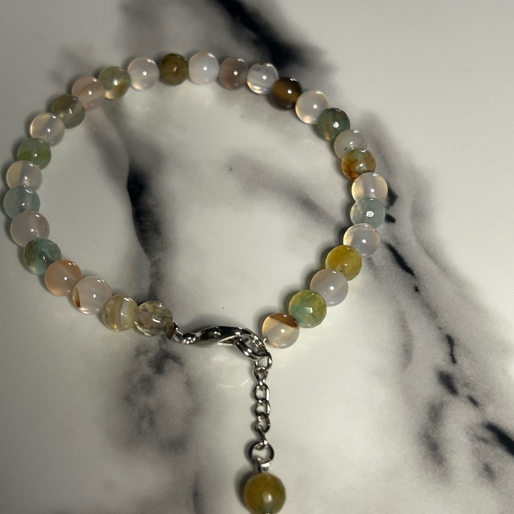 Grey Jasper Tree of Life Bracelet | 6 mm Beads | Protection & Calm